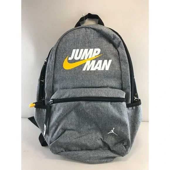 NEW NIKE AIR JORDAN JUMPMAN BACKPACK GRAY 13"LAPTOP STORAGE BLACK SCHOOL BAG - Picture 1 of 14
